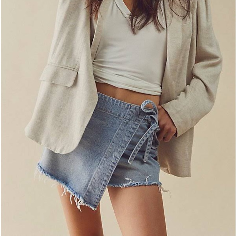 Free people wrap tie skort
